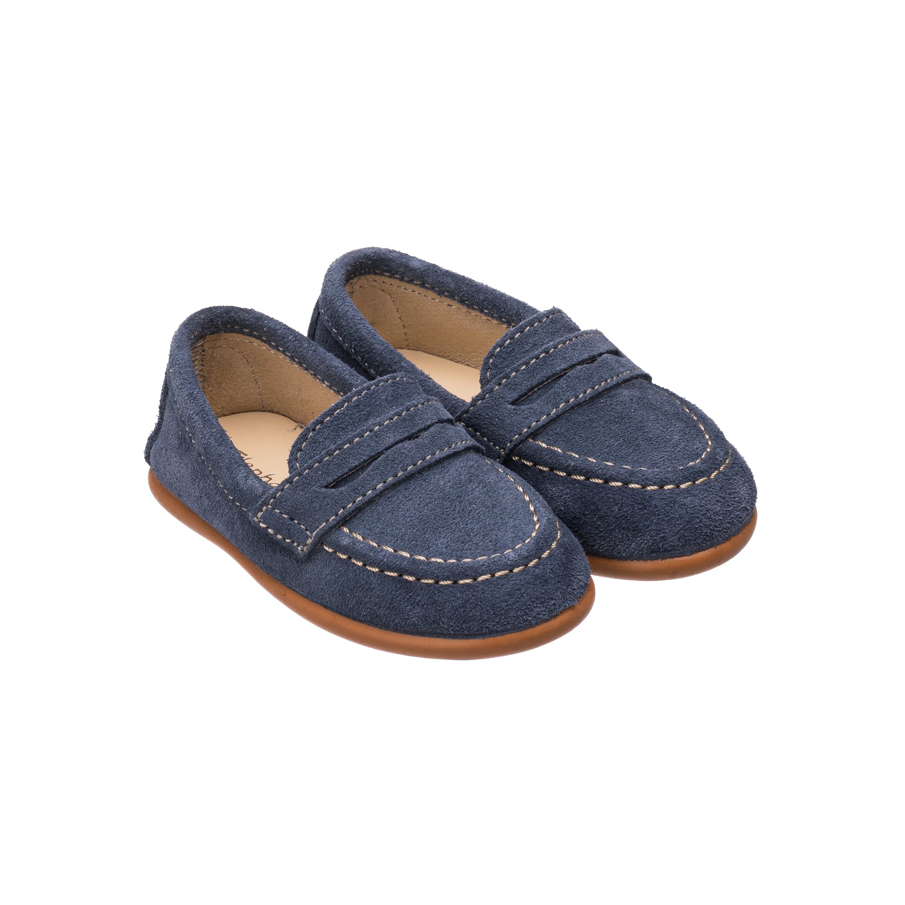 Elephantito Suede Penny Loafer Little Kid Denim 12