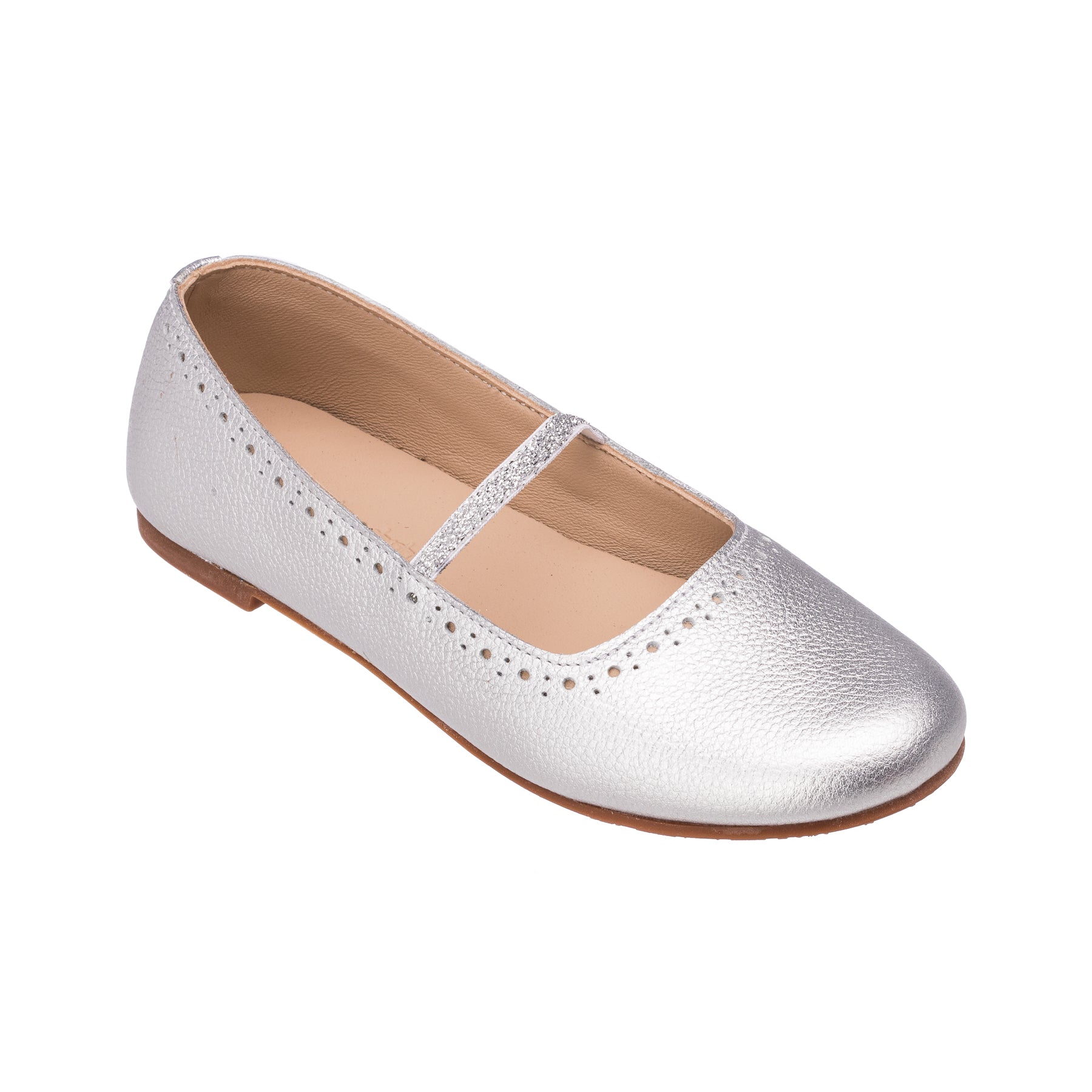 Elephantito Sasha Ballerina Flat Silver 1.5 M US Little Kid