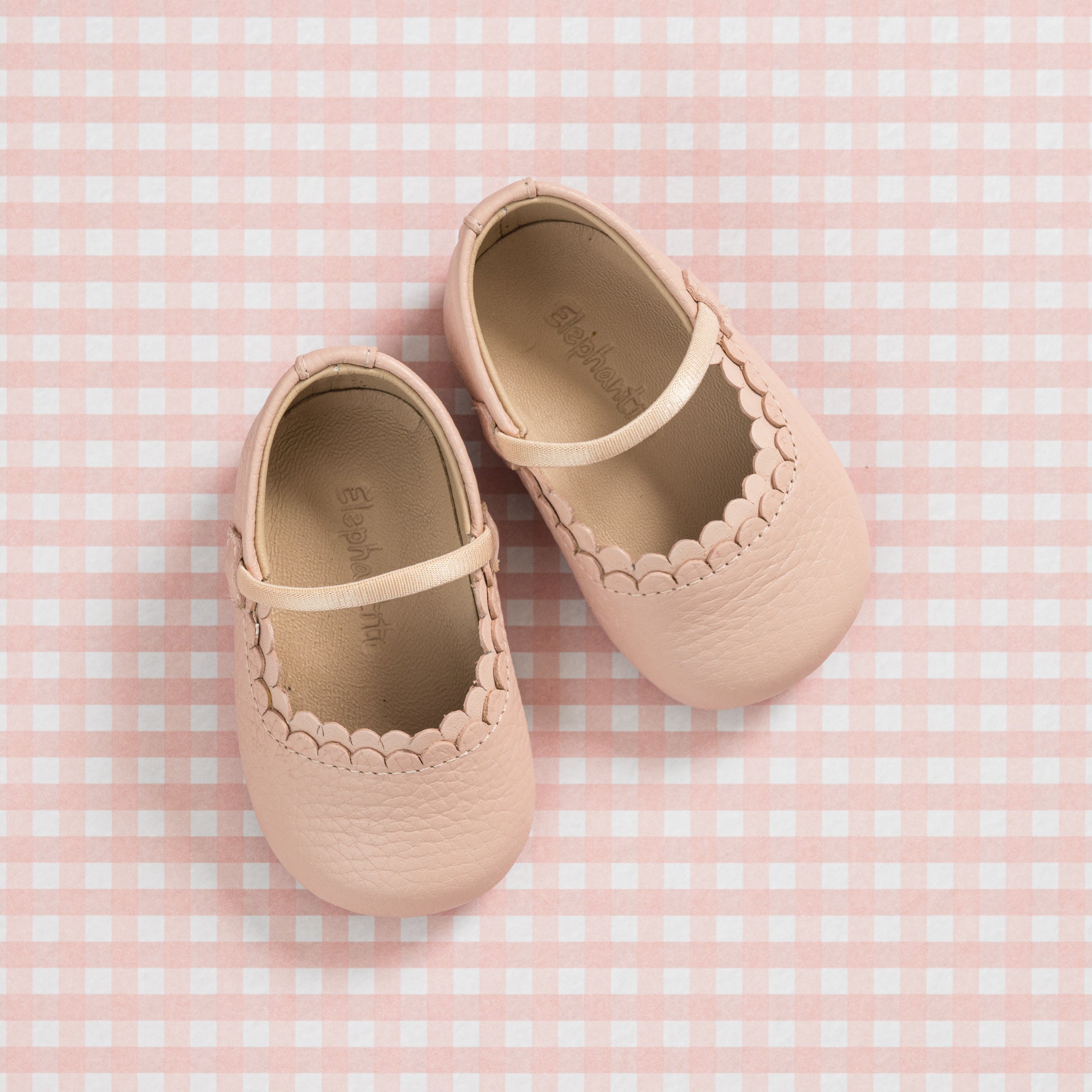 Ava Baby Ballet Flats in Pink Elegant Soft Crib Shoes for Babies Elephantito