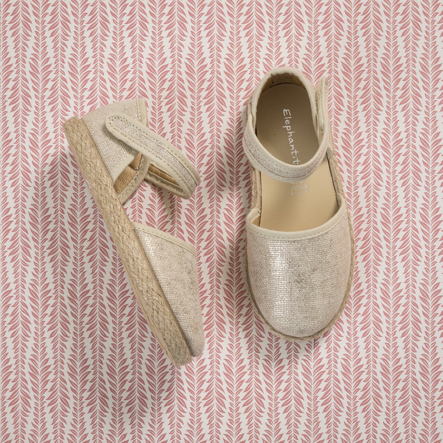 Linen Classic Espadrille Metallic White