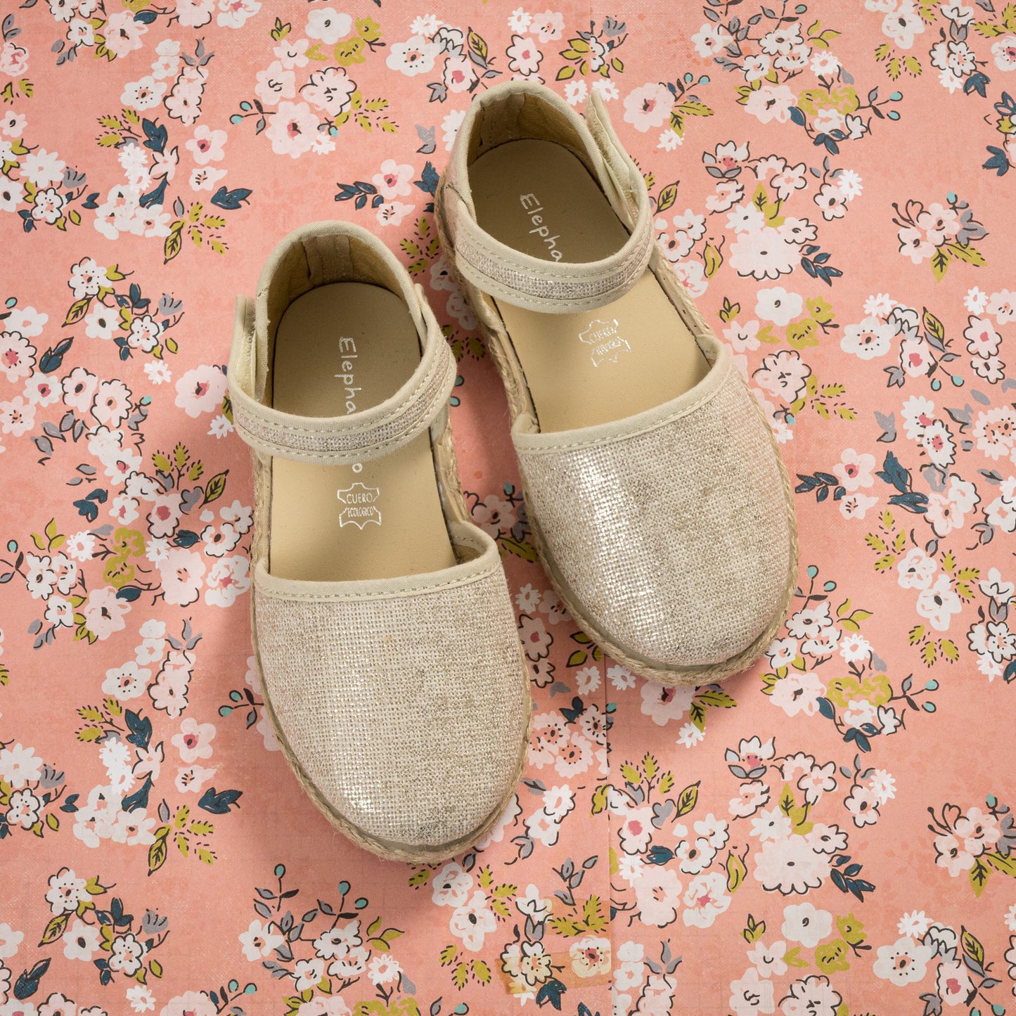 Linen Classic Espadrille Metallic White