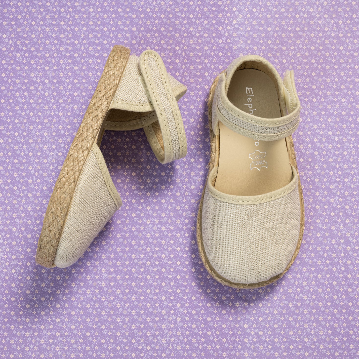 Linen Classic Espadrille Metallic White