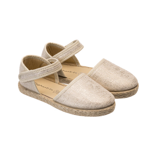 Linen Classic Espadrille Metallic White