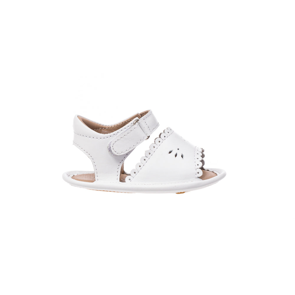 White Logo Leather Baby Shoes - Les Petits